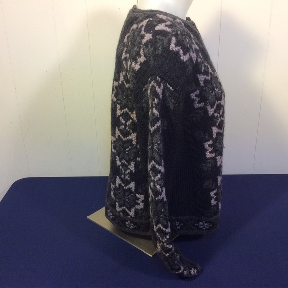 Herman Geist vintage hand knit wool sweater zip up Cardigan women’s size medium - Picture 6 of 8